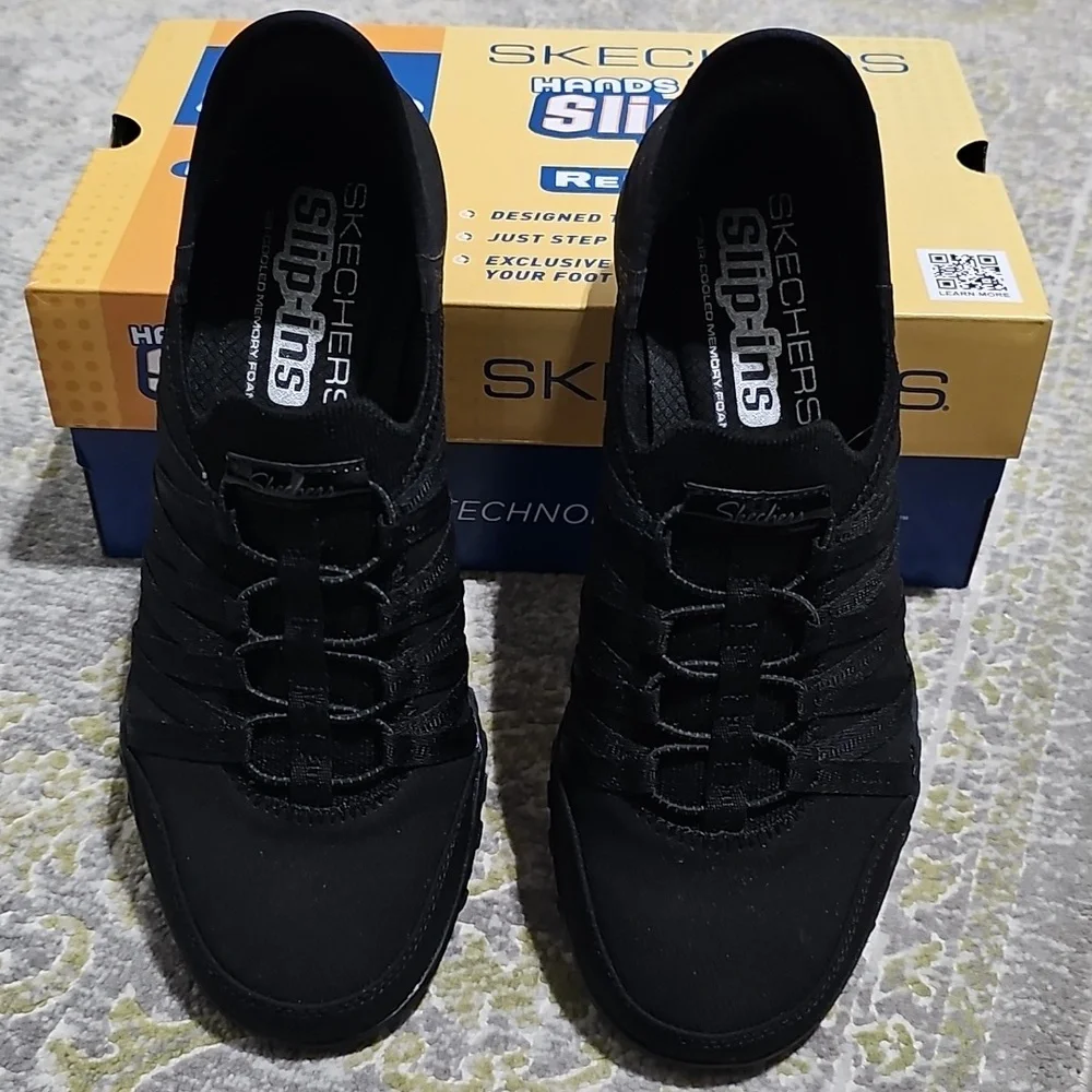 New Skechers Shoes Slip-ins Relaxed Fit Breathe Easy Roll With Me Black 7.5 - Picture 5 of 9